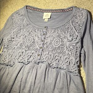Knox Rose Lace Detail Blouse - Blue